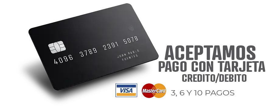 Aceptamos pago con tarjeta de crédito, débito y cuotas